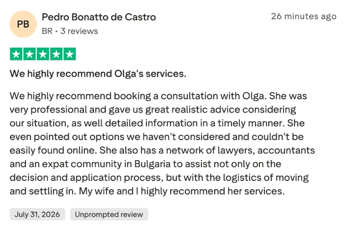 Olga Pro Bulgaria Relocation review 2026